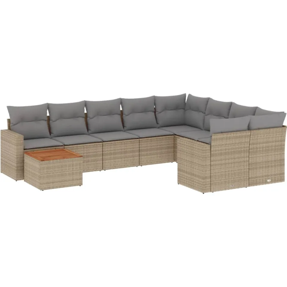 vidaXL Patio Sofa Set 9-zits Beige mix en grijs, foto 3