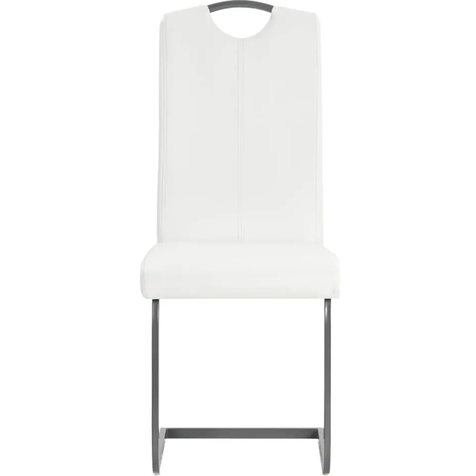 vidaXL Eetkamerstoelen 4 st kunstleer wit, foto 3