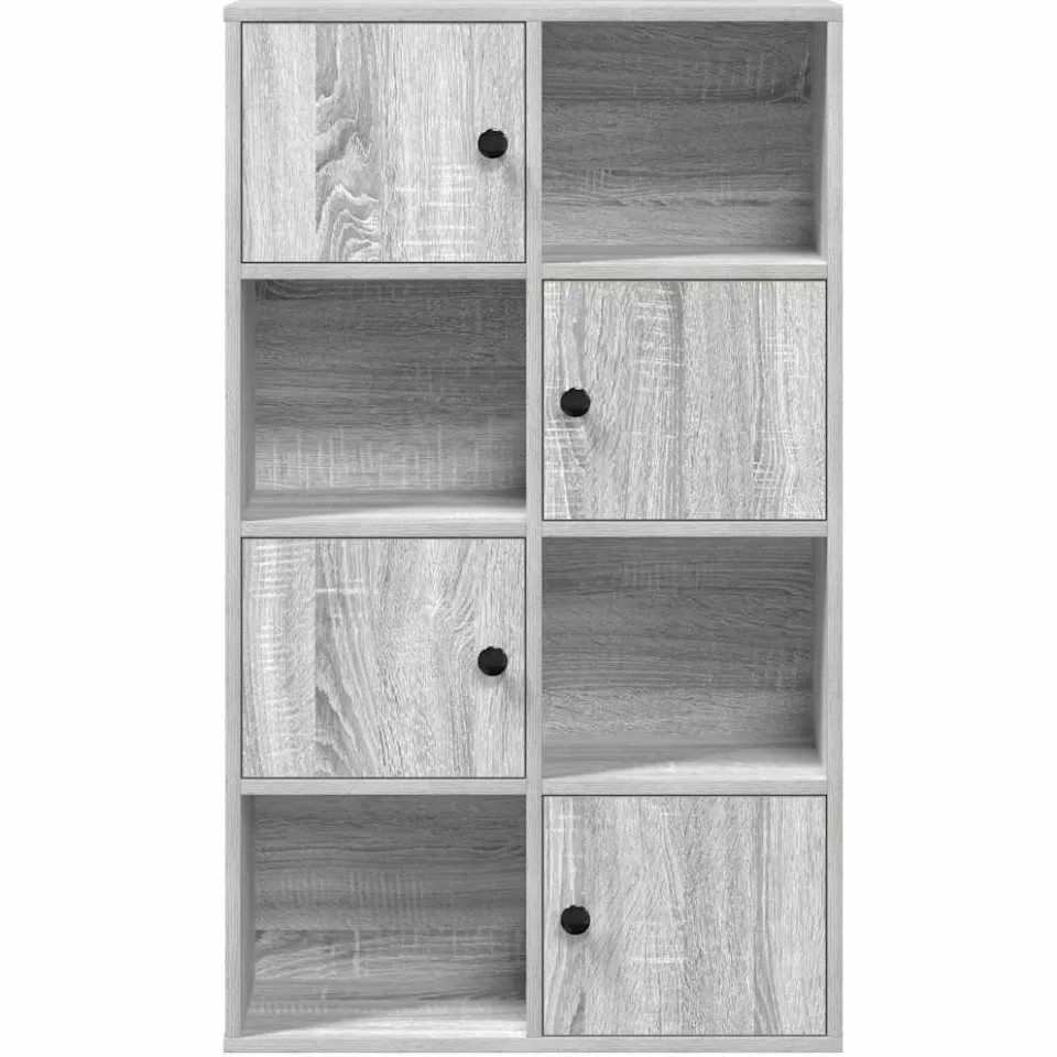 vidaXL Boekenkast 60x24x101,5 cm bewerkt hout grijs sonoma eikenkleur, foto 4