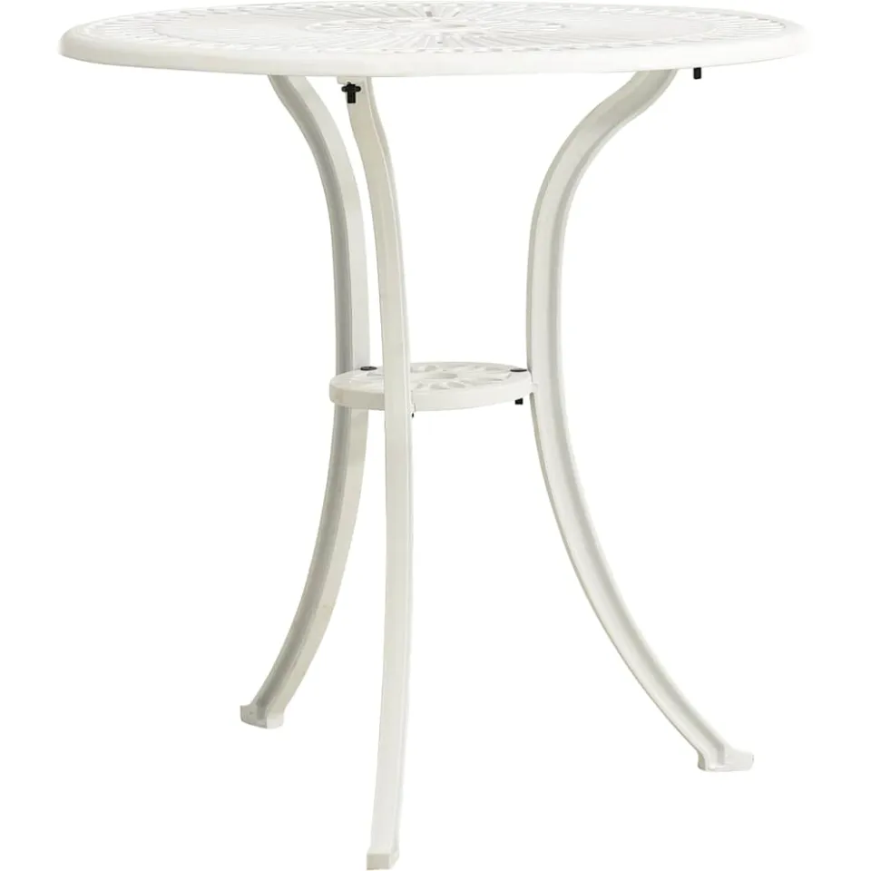vidaXL Tuintafel 62x62x65 cm gietaluminium wit, foto 2