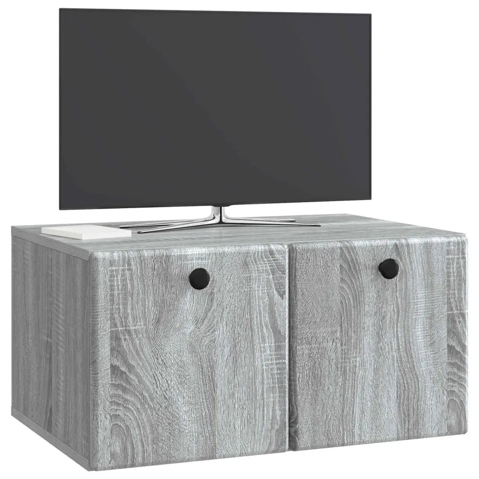 vidaXL Wandbeugel TV-kast 59,5 x 41 x 30 cm Grijs Sonoma Bewerkt hout