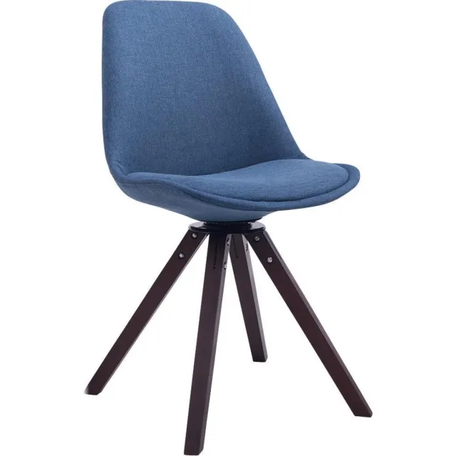 CLP Troyes Bezoekersstoel - Stof blauw walnoot