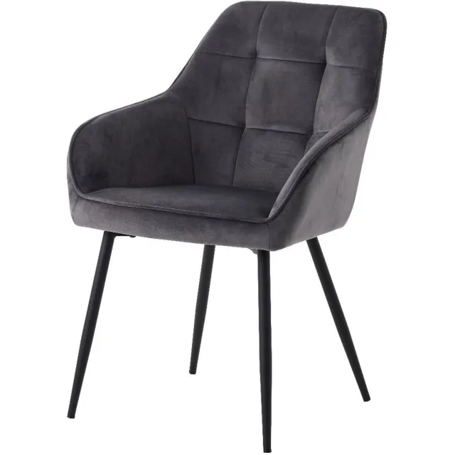 Nordic Home Angelo armstoel velvet - donkergrijs