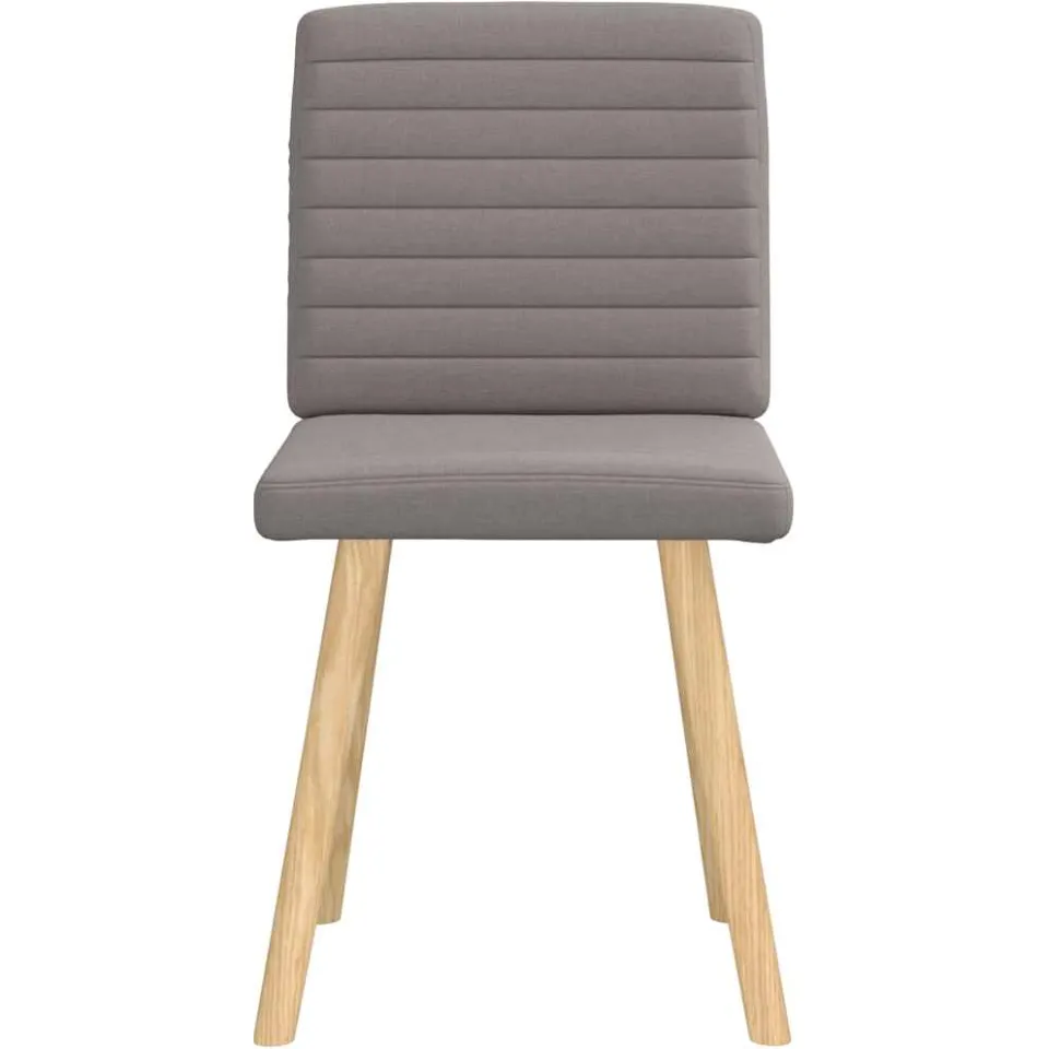 vidaXL Eetkamerstoelen draaibaar 2 st stof taupe, foto 4