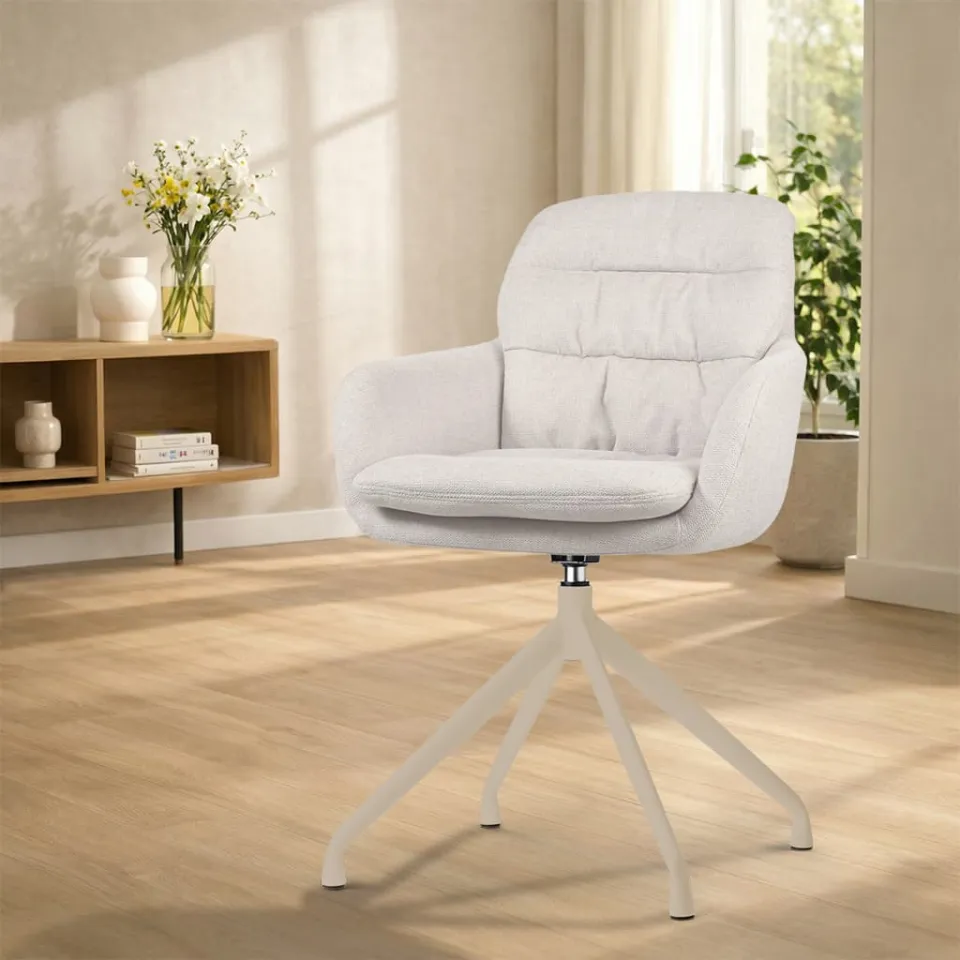 Nolon Nola-Mia draaibare eetkamerstoel beige - beige onderstel, foto 2