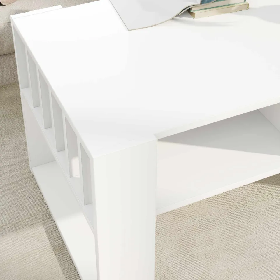 vidaXL Salontafel Wit 92 x 49,5 x 45 cm Bewerkt hout, foto 4