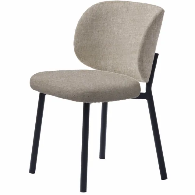 Giga Living Eetkamerstoel Swan - Beige Linnen - 49x52x81,5cm - Set van 2