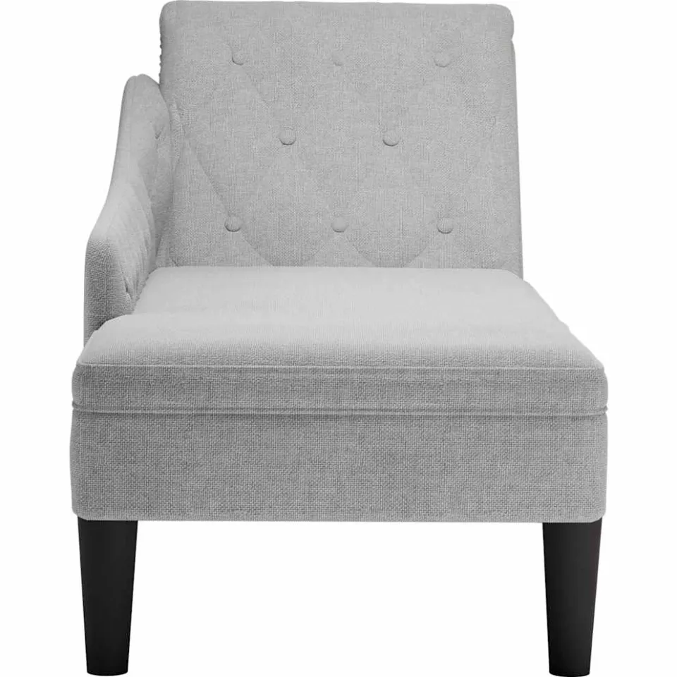 vidaXL Chaise longue met kussen en rechterarmleuning stof wolk grijs, foto 4