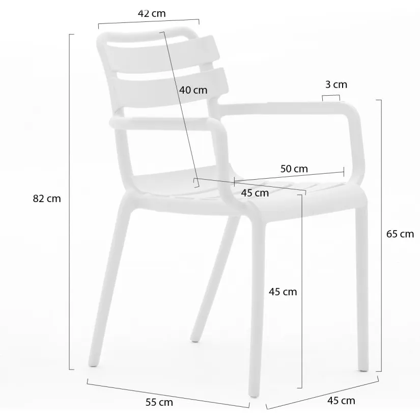 Forza Furniture Forza Vico dining tuinstoel stapelbaar wit, foto 2