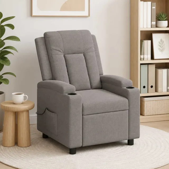 vidaXL Massage-relaxstoel Taupe 75 x 95 x 100 cm Stof, foto 2