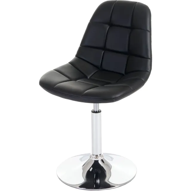 MCW Set van 2 eetkamerstoelen MCW-A60, draaistoel, chroom ~ kunstleer zwart