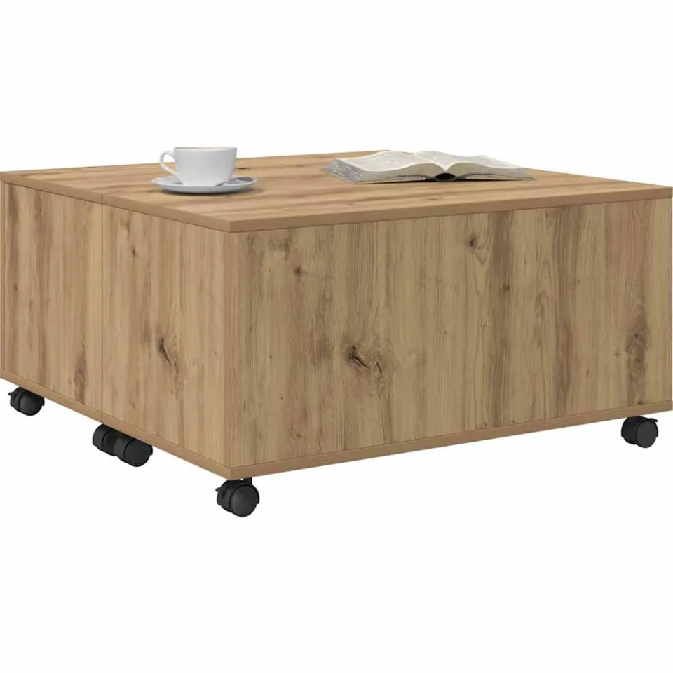 vidaXL Salontafel Artisan Eiken 75 x 75 x 38 cm Bewerkt hout, foto 3