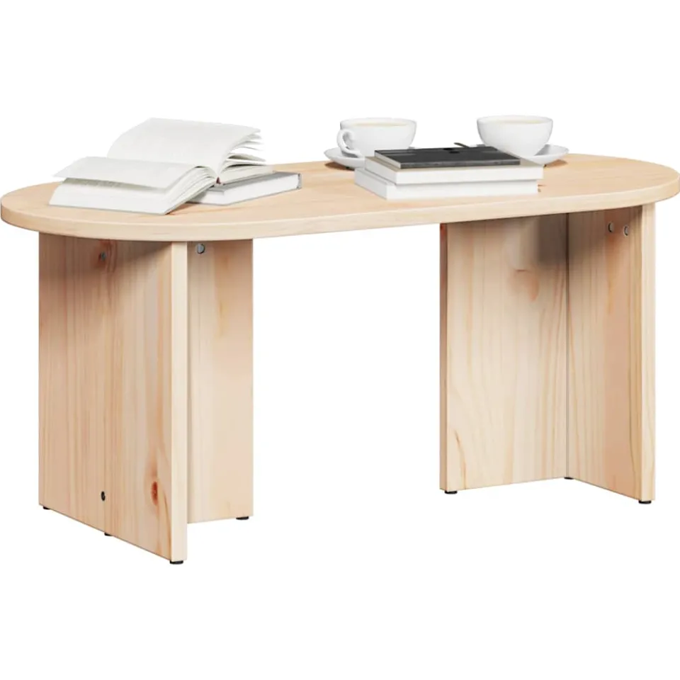 vidaXL Salontafel Naturel 80 x 39,5 x 35 cm Massief grenenhout Bruin