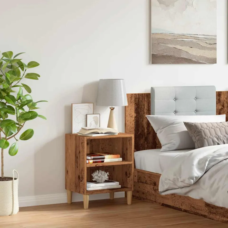 vidaXL Nachtkastje 40x30x50 cm bewerkt hout oud houtkleurig bruin, foto 2