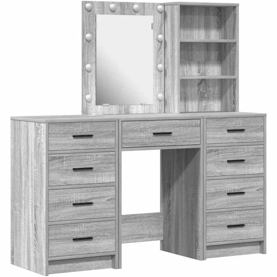 vidaXL Plafondtafel 3 st Grijs 40 x 41 x 135 cm Bewerkt hout