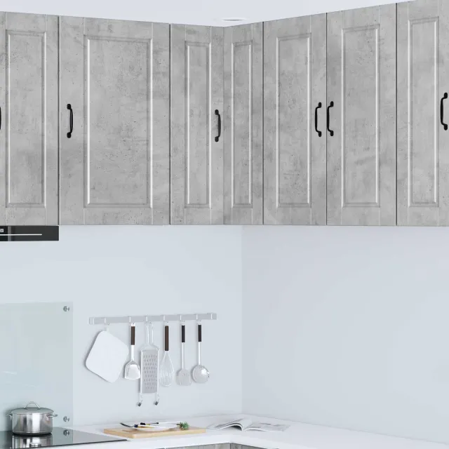vidaXL Wandhoekkast PORTO Betongrijs 57 x 57 x 80 cm Bewerkt hout