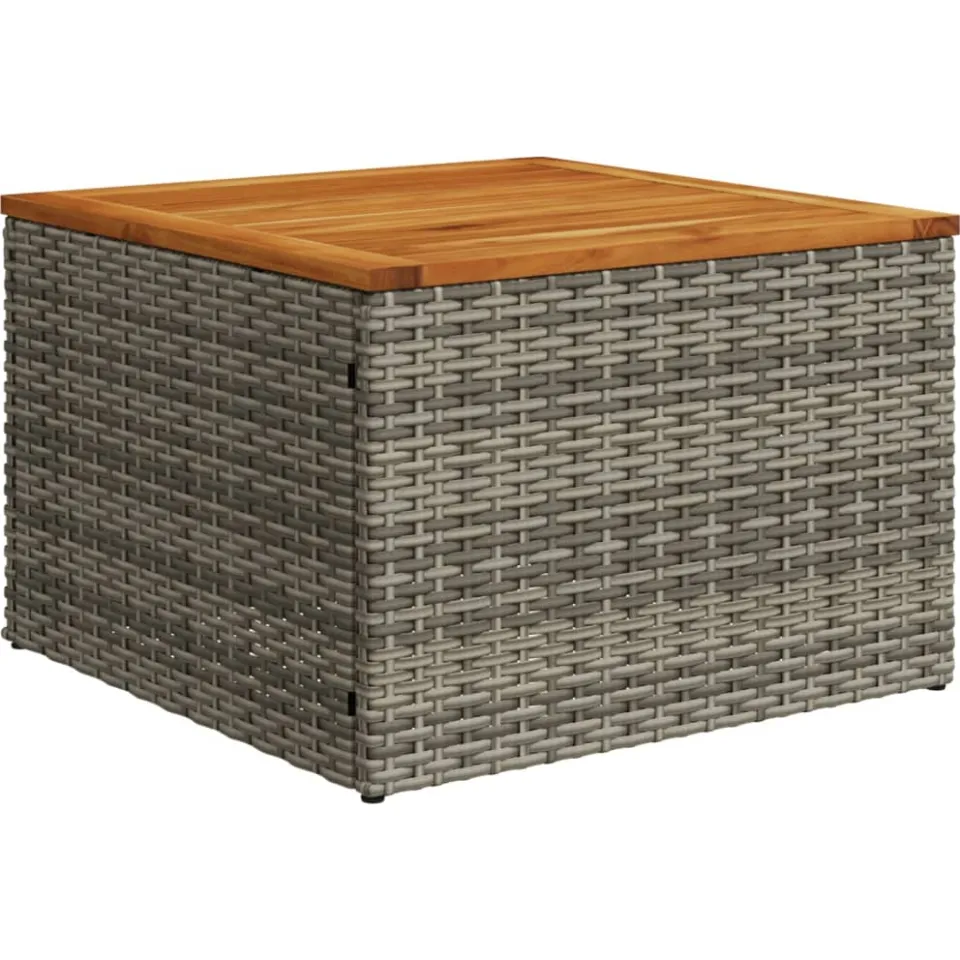 vidaXL 2-delige Loungeset met kussens poly rattan en acaciahout grijs, foto 3
