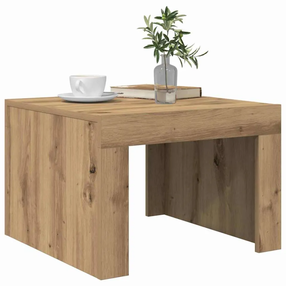 vidaXL Salontafel Artisan Eiken 50 x 50 x 35 cm Bewerkt hout, foto 3