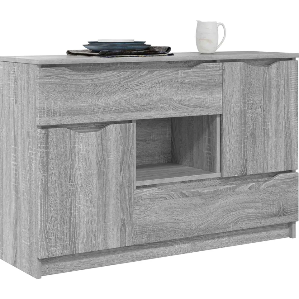 vidaXL Dressoir Grijs Sonoma 100 x 30 x 65,6 Bewerkt hout