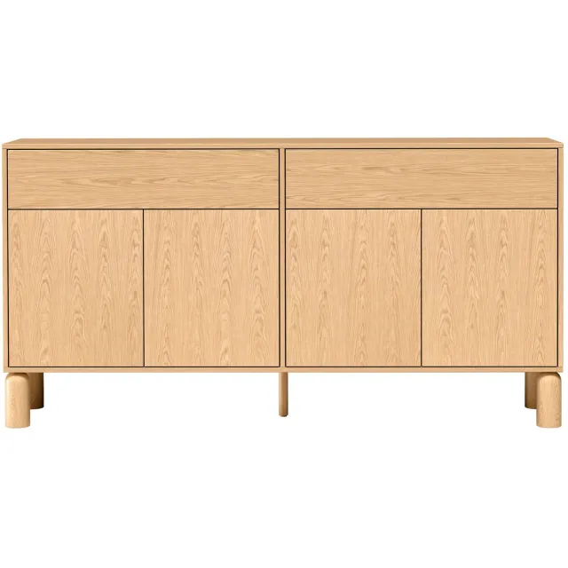 Selsey Sanden – Dressoir met 2 lades, bookmatch eiken, 180 cm