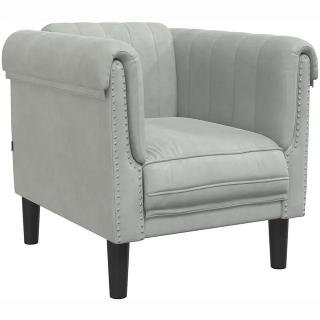 vidaXL Fauteuil - fluweel - lichtgrijs