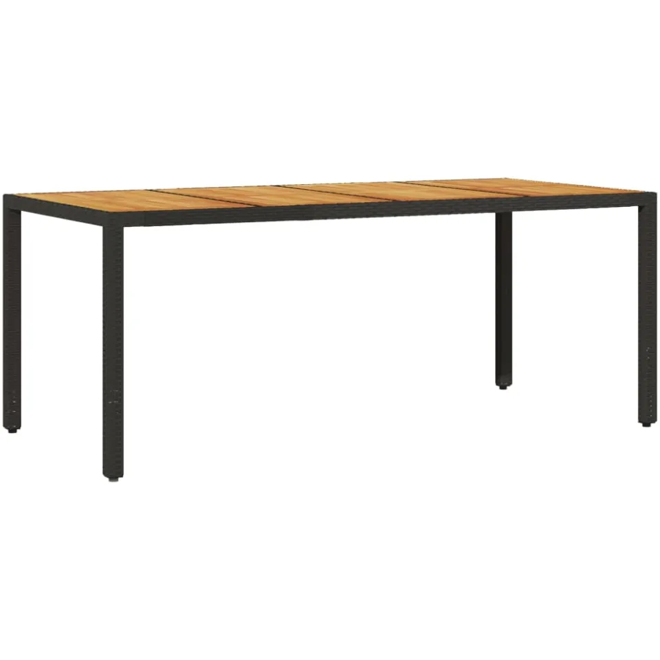 vidaXL 9-delige Tuinset met kussens poly rattan en acaciahout zwart, foto 4