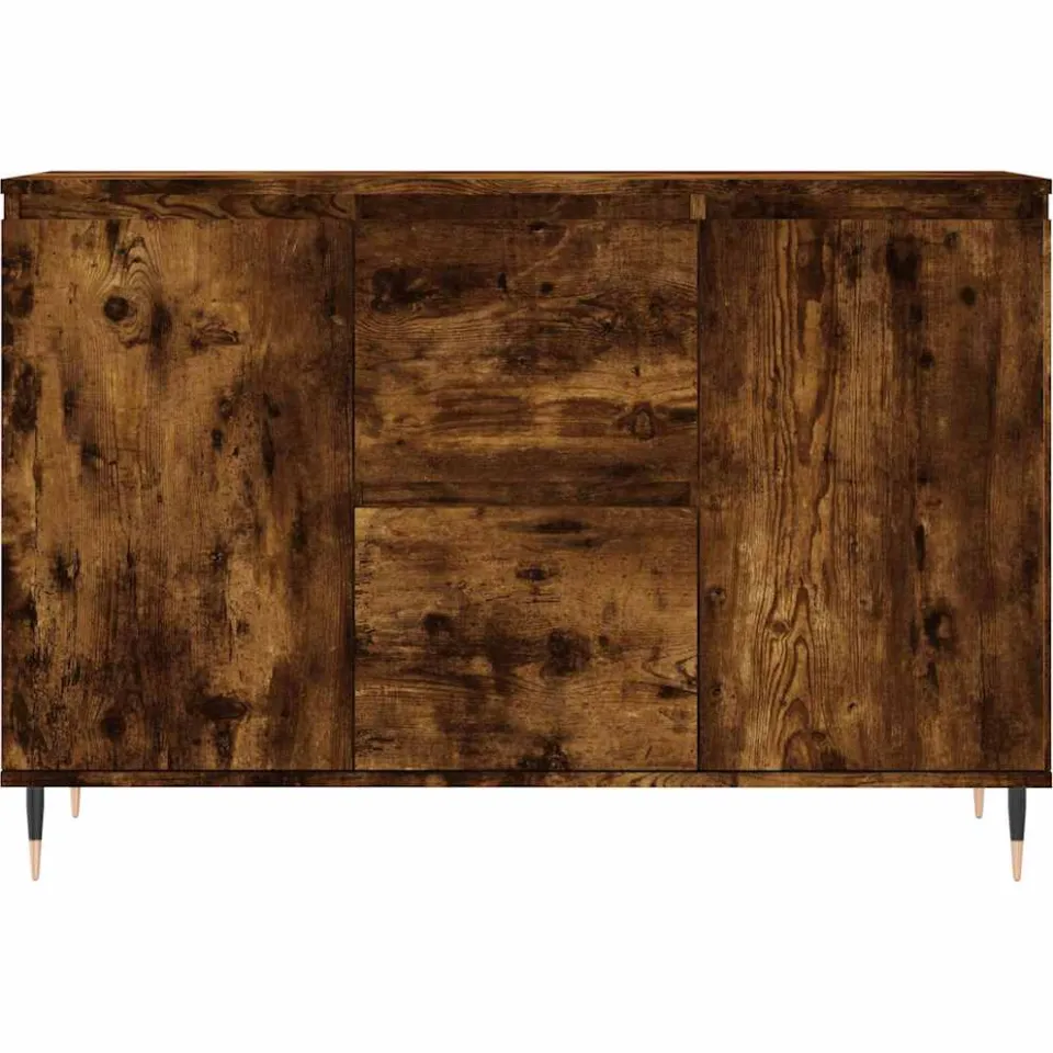 vidaXL Dressoir 101,5x35x70 cm bewerkt hout gerookt eikenkleurig Bruin