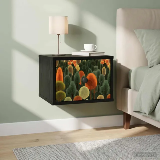 vidaXL Wandkastje ZAANDAM Zwart eiken 36 x 33 x 25 cm Bewerkt hout