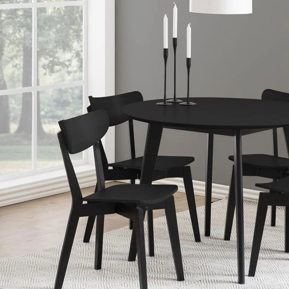 Lisomme Jade houten eettafel zwart - Ø 105 cm, foto 3