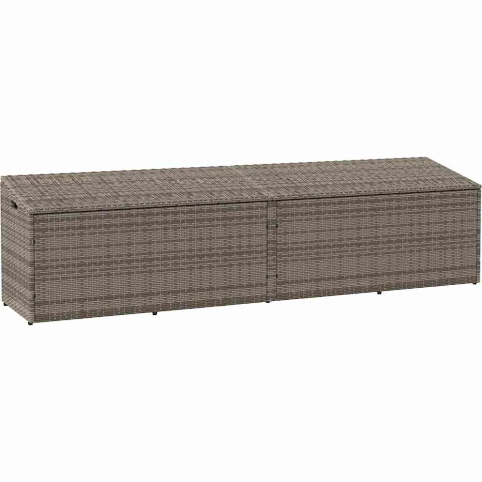 vidaXL Tuinbox 220x50x58 cm poly rattan grijs, foto 3
