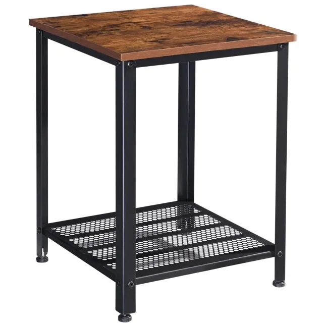 Unyqoos ® Industriële Bijzettafel met Vintage Houten Afwerking en Metalen Frame voor Diverse Ruimtes bruin