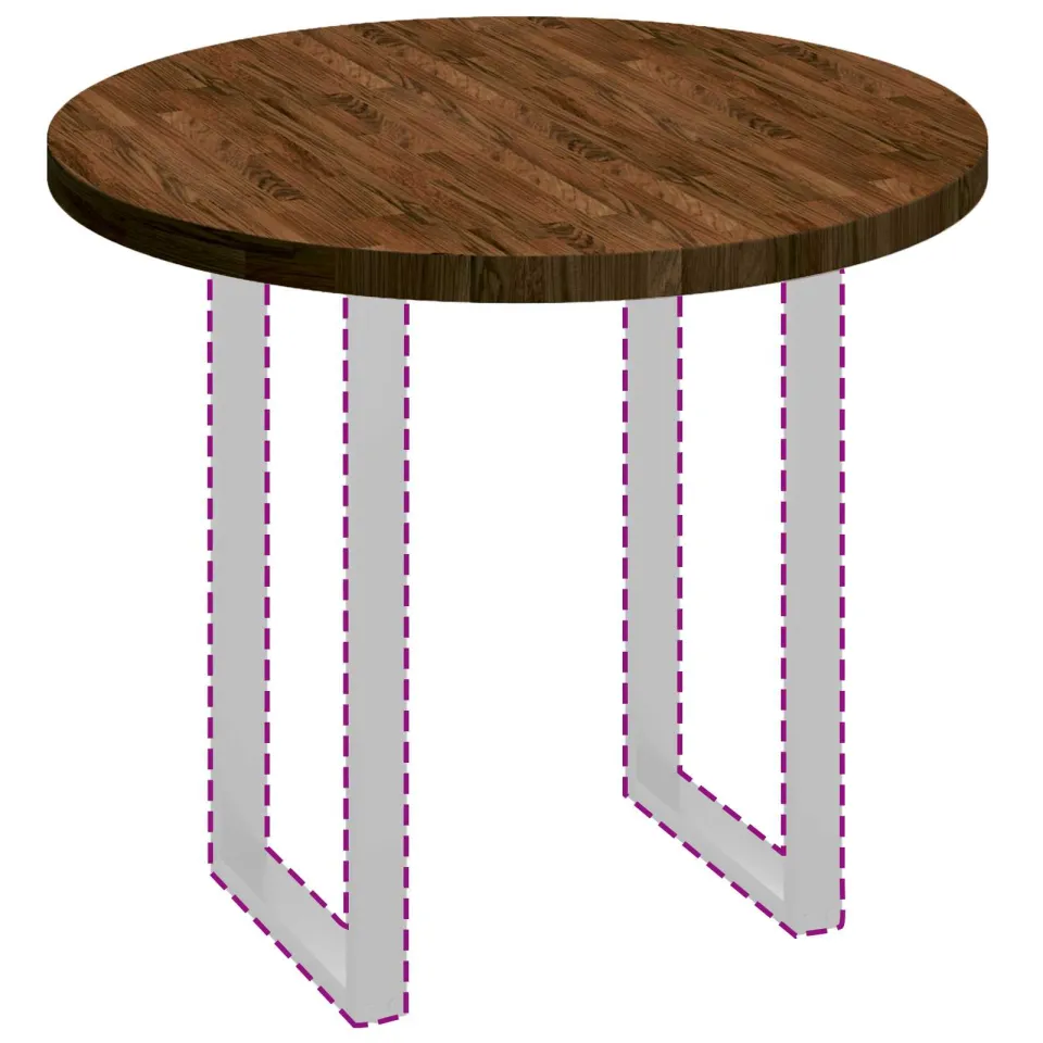 vidaXL Tafelblad Ø 90 x 4 cm Rond Massief Eikenhout Donkerbruin