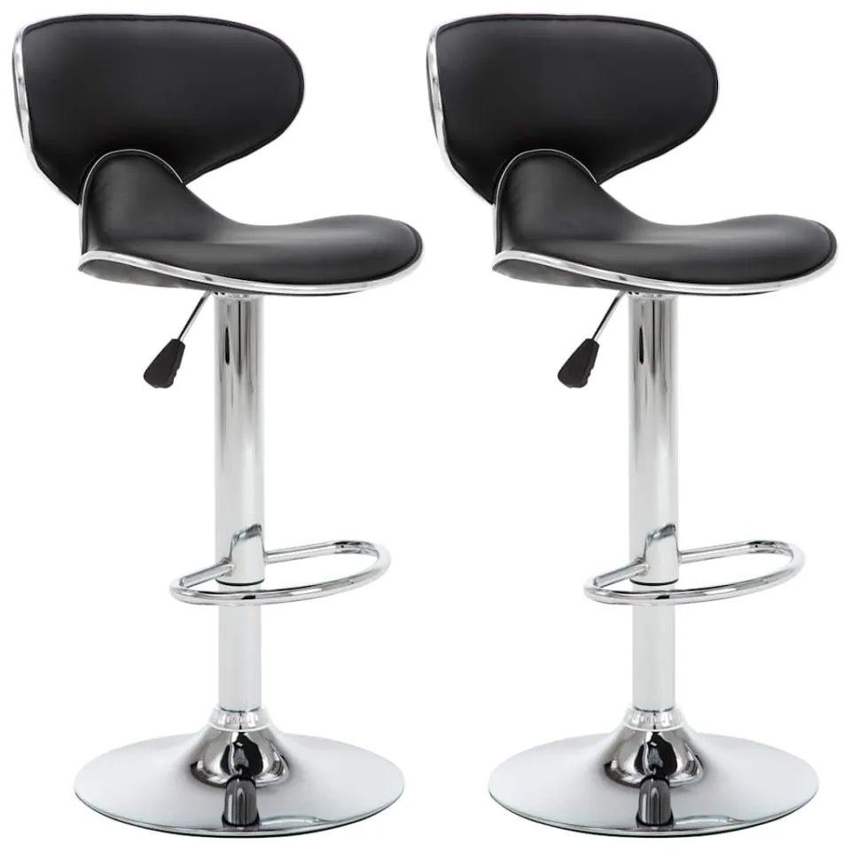 vidaXL Barstoelen 2 st kunstleer zwart, foto 3