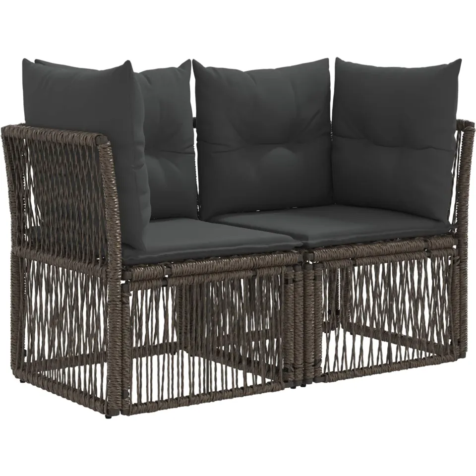 vidaXL Tuinbankenset 12 st 12-zits Grijs poly rattan