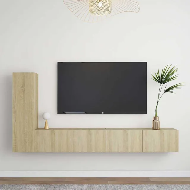vidaXL 3-delige Tv-meubelset bewerkt hout sonoma eikenkleurig, foto 2