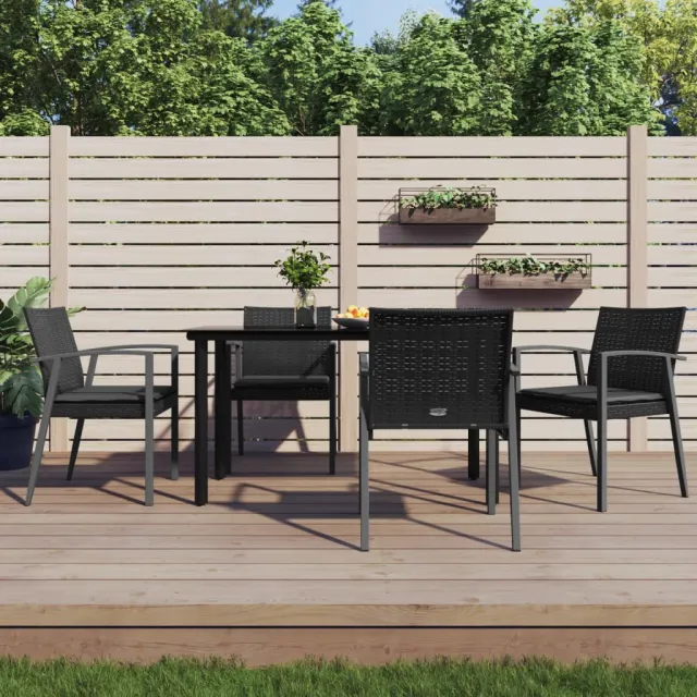 vidaXL 5-delige Tuinset met kussens poly rattan en staal, foto 2