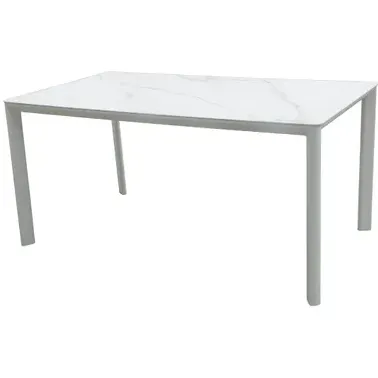 Central Park - Praxis Eigen Merk Central Park Tuintafel Ciotat Aluminium/glas 160x90cm wit, foto 2