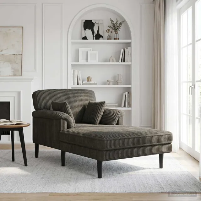 vidaXL Chaise longue Antraciet Katoenen stof, foto 2