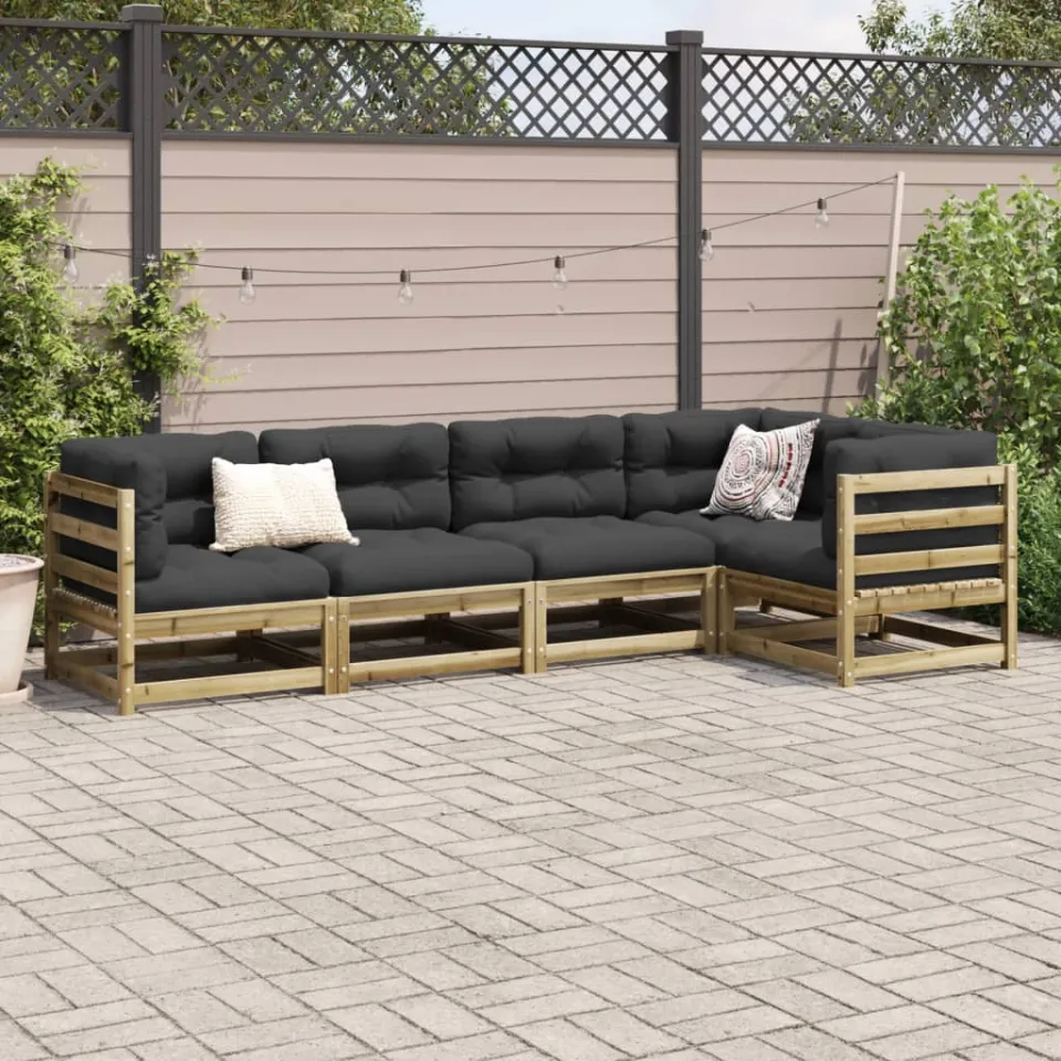 vidaXL 5-delige Loungeset geïmpregneerd grenenhout bruin, foto 3
