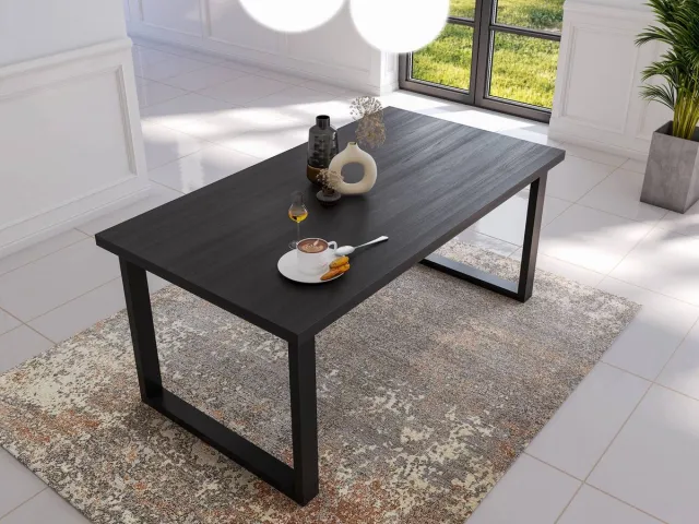 BELFURN Balencia zwart - eettafel 180cm