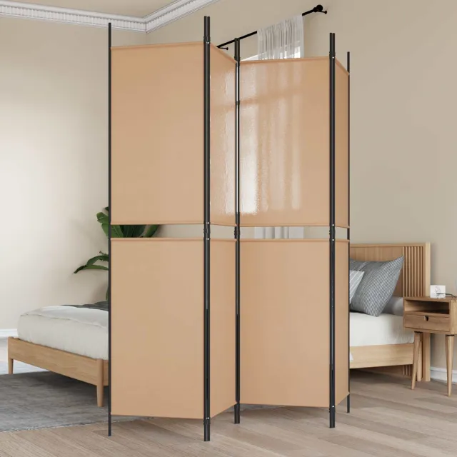 vidaXL 4-panelen kamerscherm Beige 200 x 200 cm Stof, foto 2