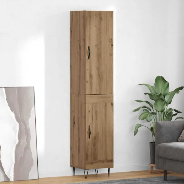 vidaXL Highboard Artisan Eiken 34,5 x 34 x 90 cm Bewerkt hout Bruin