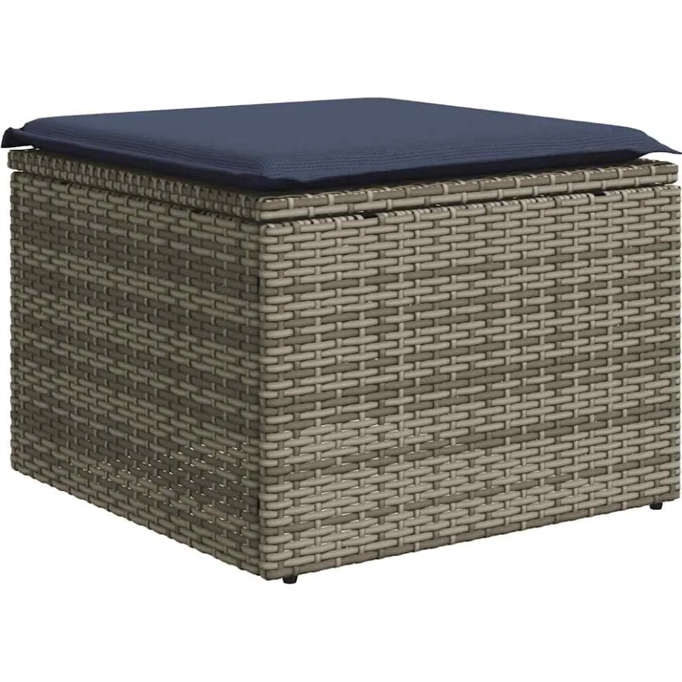 vidaXL 2-delige Loungeset met kussens poly rattan acacia grijs, foto 3