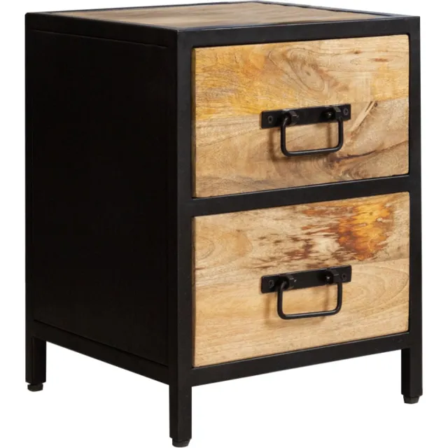 Happyment Nachtkastje Retro - Slaapkamer - Bureau - Kantoor - Ladekast - Hout - 35x35x46cm Bruin