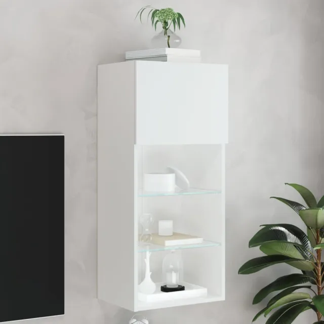 vidaXL Tv-meubel met LED-verlichting 40,5x30x90 cm wit, foto 2