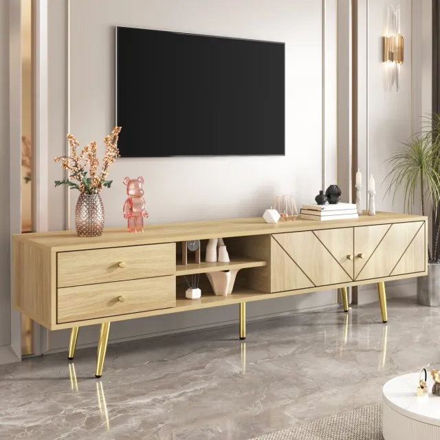 REDOM TV-meubel - MDF - met lades - 160x42x36 cm Wood Hout
