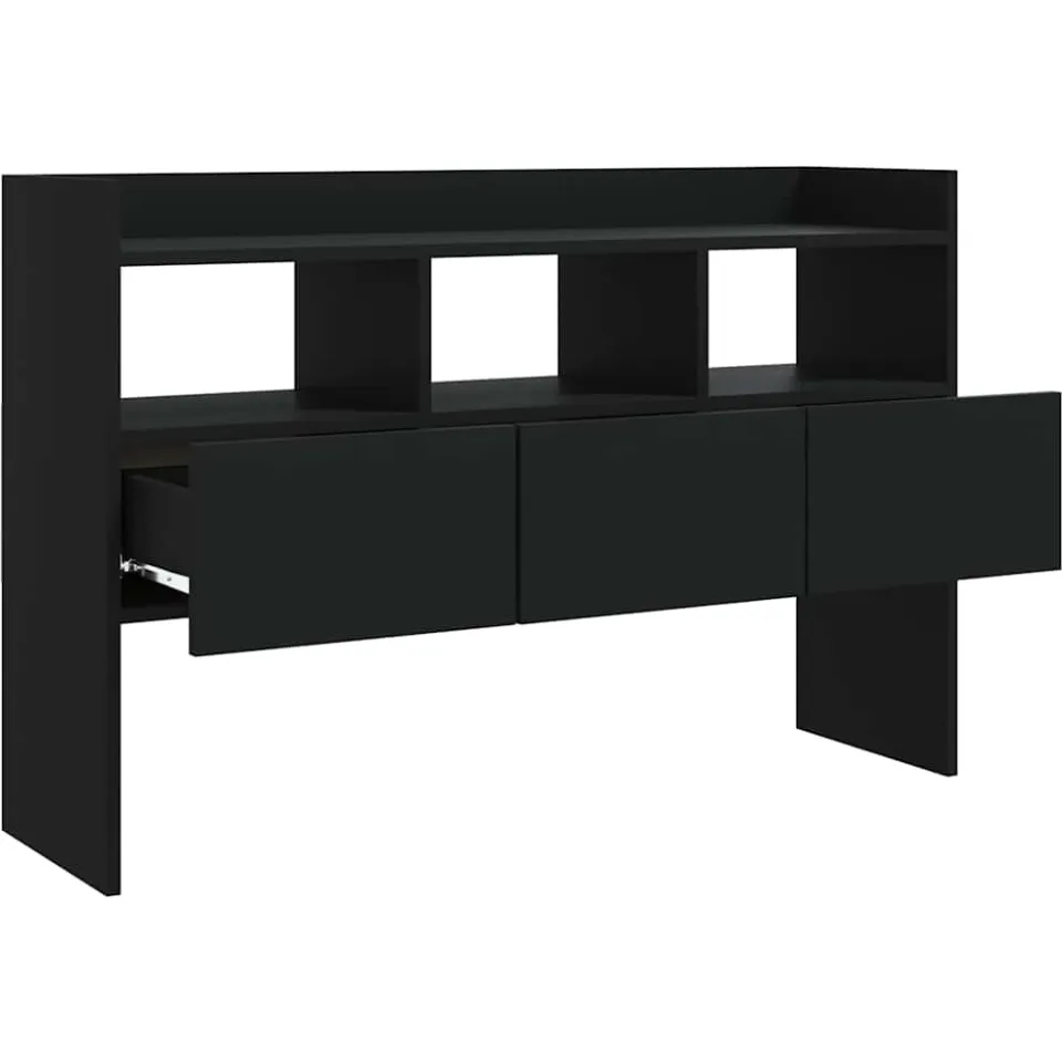 vidaXL Dressoir 105x30x70 cm bewerkt hout zwart, foto 4