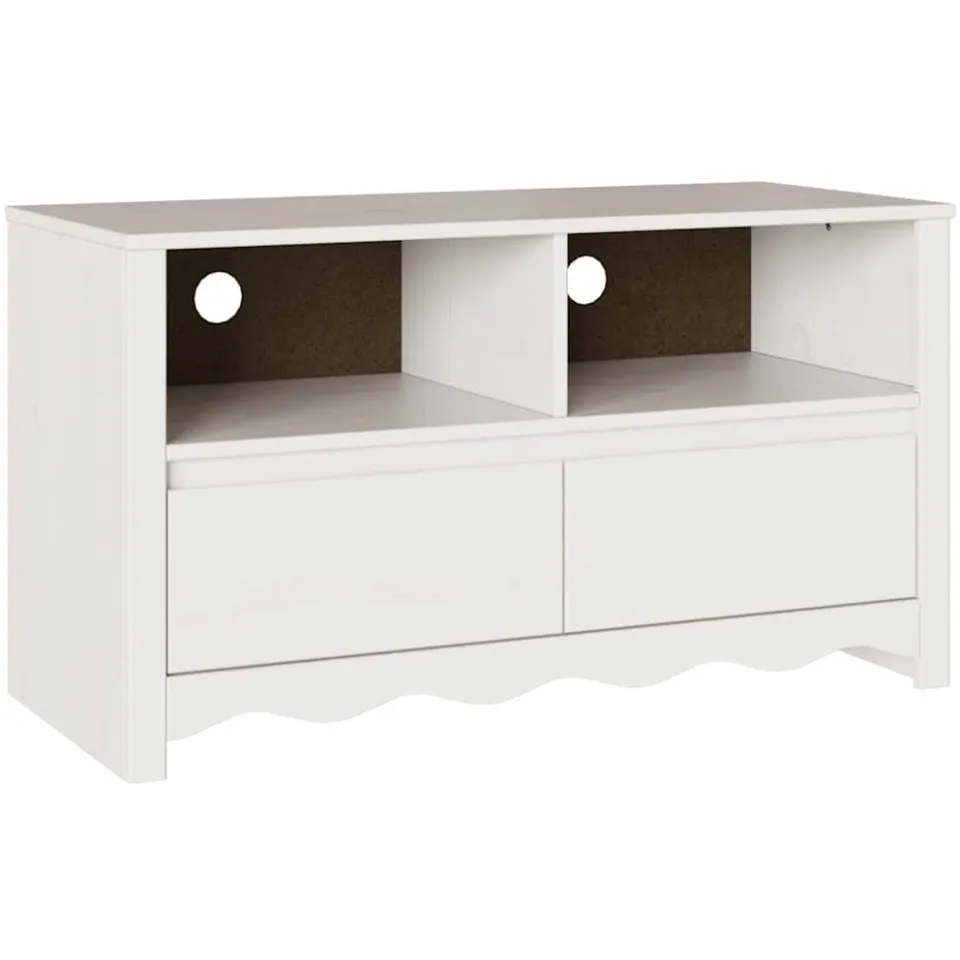 vidaXL TV-kast Drammen 99 x 43 x 55 cm Wit Massief grenenhout, foto 3