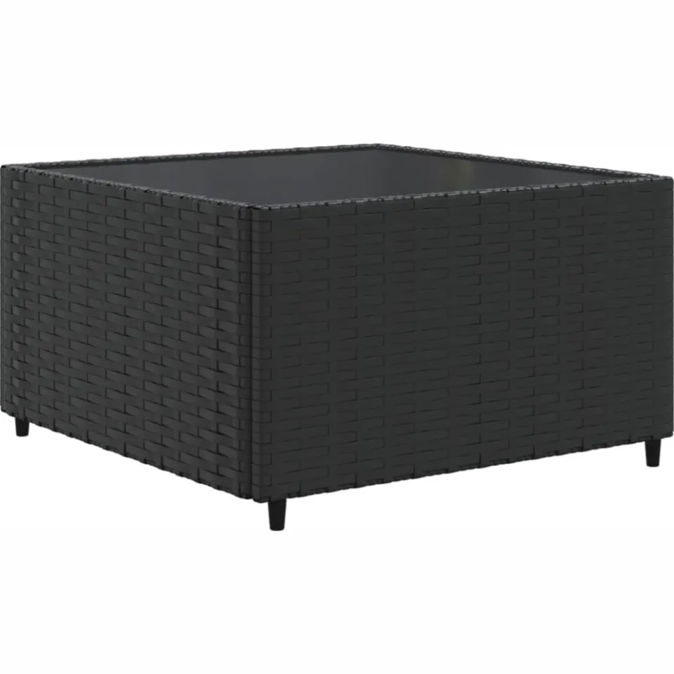 vidaXL 6-delige Loungeset met kussens poly rattan zwart
