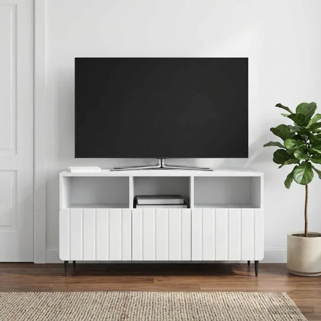 vidaXL TV-kast met lade Wit 102 x 34,5 x 50 cm Bewerkt hout, foto 2